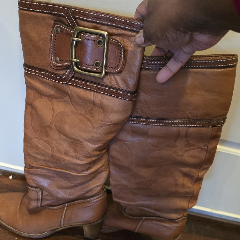 Coach Brown Heeled Boots